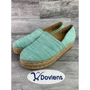 Naturalizer Womens Size 8.5M Aqua Canvas Espadrille Slip-On Shoes